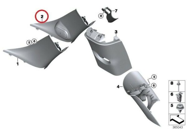NEW GENUINE MINI COOPER FRONT A PILLAR PANELS W/ SPEAKERS POD CARBON BLACK SET 51437406021+51437406022 - Image 2