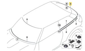 NEW GENUINE MINI R61 PACEMAN REAR TRIM STRIP MOULDING 51139810483