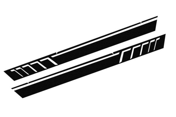 Add On Door Moldings Stripes Brushed Aluminum with Side Decals Sticker Vinyl Black suitable for Mercedes G-Class W463 (1989-2017) - Image 7
