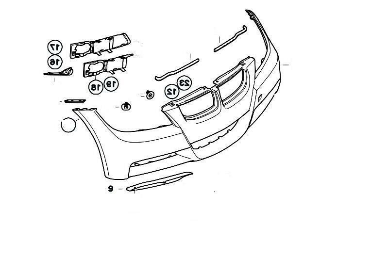 BMW NEW GENUINE E90 E91 05-08 M SPORT FRONT BUMPER O/S RIGHT PRESSURE LIP SEAL 51718040104 - Image 2