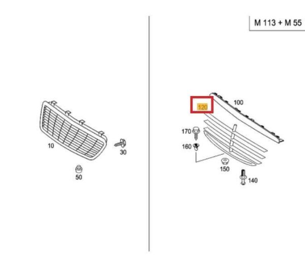 NEW GENUINE MERCEDES BENZ C CLASS W203 AMG FRONT CENTER GRILLE TRIM A2038801383 - Image 3