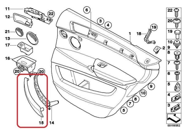 BMW NEW GENUINE X5 E70 REAR DOOR PULL TRIM HANDLE BROWN TOBACCO NEVADA RIGHT O/S 51416970172 - Image 2