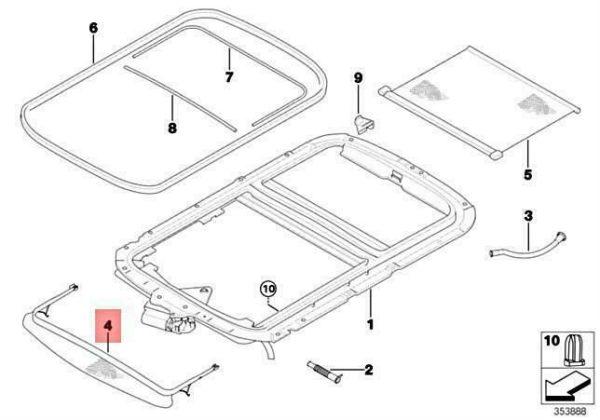 MINI NEW GENUINE R55 R56 R60 PANORAMIC SUNROOF SLIPSTREAM DEFLECTOR 54107355232 - Image 2