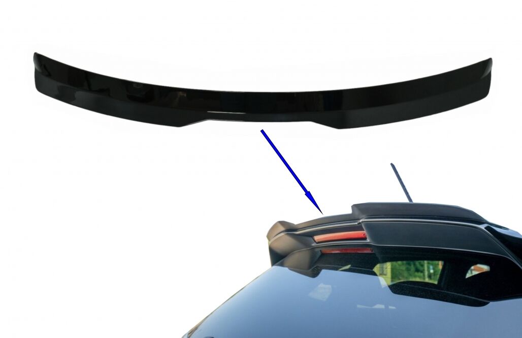 Add On Roof Spoiler Wing Extension suitable for VW Polo AW MK6 (2017-up) Piano Black - Image 10