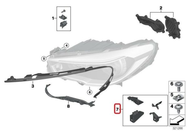 BMW NEW GENUINE 5 SERIES F10 F11 F07 LCI HEADLIGHT REPAIR KIT LEFT N/S 63117343917 - Image 2