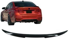 Trunk Spoiler suitable for BMW 3 Series F30 F80 M3 Sedan (2011-2019) Piano Black
