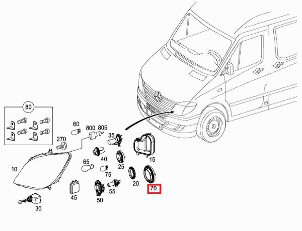 NEW GENUINE MERCEDES BENZ SPRINTER HEADLAMP BACK COVERING COVER A9068260024 - Image 2