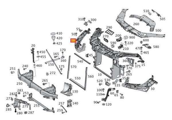 NEW GENUINE MERCEDES BENZ MB GL CLASS X166 FRONT HEADLIGHT BRACKET RIGHT O/S A1666200691 - Image 2