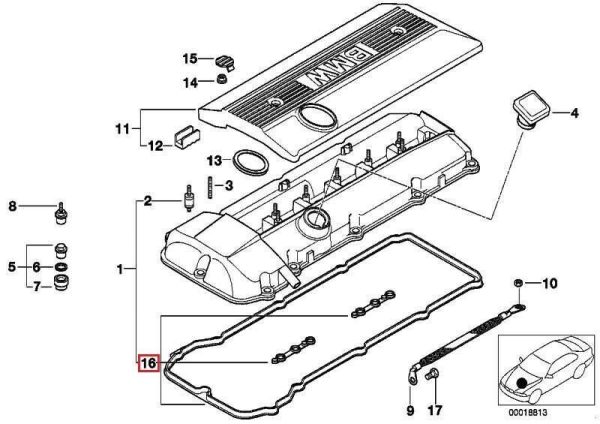 BMW NEW GENUINE 3 5 7 X3 X5 Z4 SERIES PETROL ENGINES VALVE COVER GASKET SEAL SET 11120030496 - Image 2