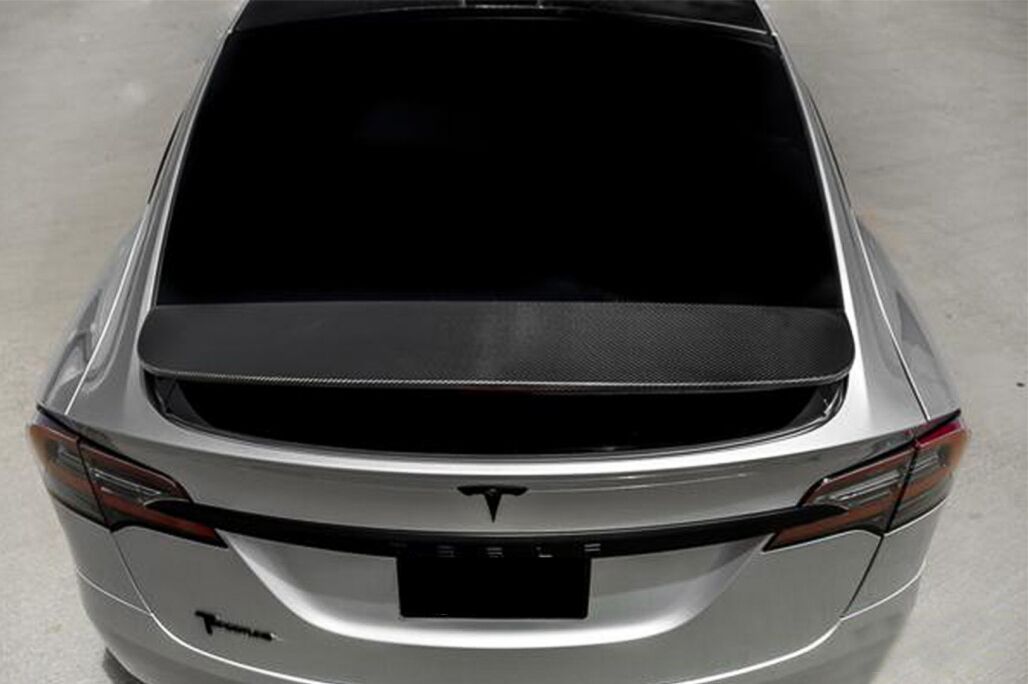 Add-on Trunk Spoiler Cap Wing suitable for Tesla Model X (2015-up) Real Carbon - Image 10
