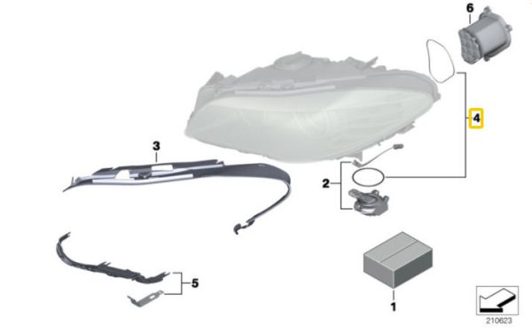 NEW GENUINE BMW 5 SERIES F07 F10 F11 TURN SIGNAL AND PARKING LIGHT ASSY SEAL 63117268653 - Image 2