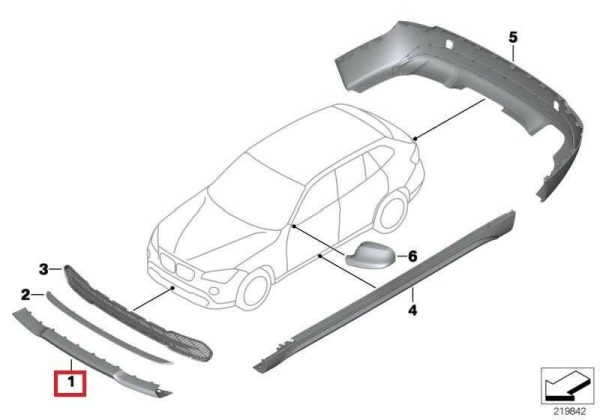 NEW GENUINE BMW X1 SERIES E84 X LINE LOWER BUMPER SPOILER TRIM COVER 51112990973 - Image 2