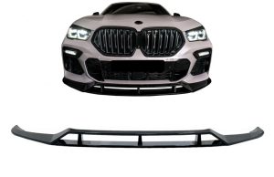 Front Bumper Spoiler Lip suitable for BMW X6 G06 X6M (2019-up) Piano Black