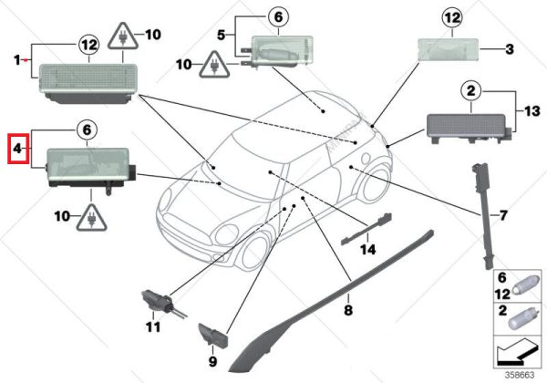 MINI NEW GENUINE COOPER R50 R52 R55 R56 R57 R58 R59 R60 R61 PUDDLE LIGHT 63316972605 - Image 2