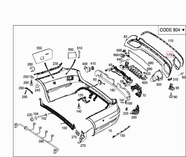 NEW GENUINE MERCEDES BENZ W212 E63 AMG REAR BUMPER DIFFUSER TRIM CENTRAL A2128855021 - Image 2