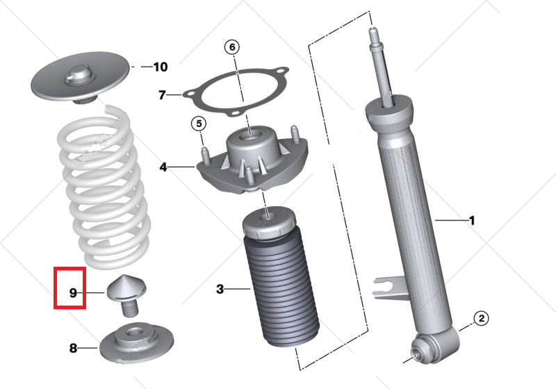 BMW NEW GENUINE X5 X6 F15 F16 E70 E71 REAR LOWER SPRING PAD 33536857004 - Image 2