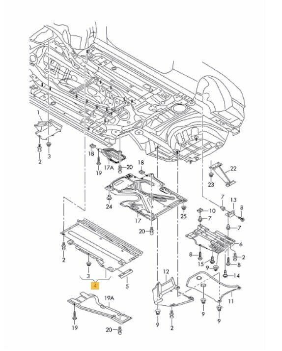 FOR NEW GENUINE AUDI A4 A5 2008-2016 UNDERBODY LINER TRIM COVER LEFT N/S - Image 2