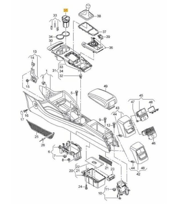 NEW GENUINE AUDI A3 2013-2016 CENTER CONSOLE MOBILE PHONE HOLDER 8V0863617 - Image 2