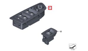 NEW GENUINE BMW 3 SERIES E93 WINDOW LIFTER SWITCH DRIVERS SIDE GRAY 61319217369