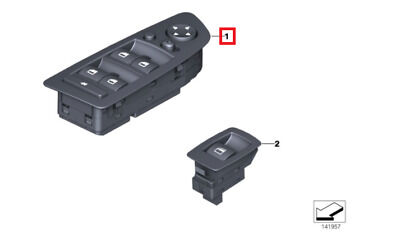 NEW GENUINE BMW 3 SERIES E93 WINDOW LIFTER SWITCH DRIVERS SIDE GRAY 61319217369