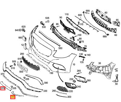 NEW GENUINE MERCEDES BENZ MB C W205 AMG FRONT BUMPER LOWER LIP BLACK TRIM SET - Image 3