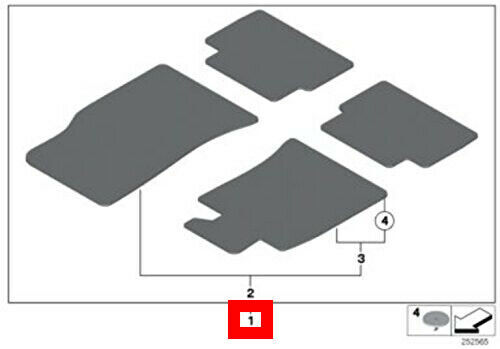 NEW GENUINE MINI COUNTRYMAN F60 ALL WEATHER BLACK RUBBER FLOOR MATS RHD 51472447607+51472447608 - Image 2