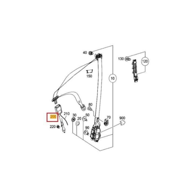 NEW GENUINE MERCEDES BENZ CLA CLASS C117 FRONT LEFT N/S SEAT BELT BUCKLE A24686002699051 - Image 2
