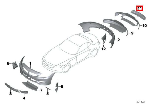 NEW GENUINE BMW Z4 E89 09-16 REAR BUMPER DIFFUSER LOWER TRIM PRIMED 51122158799 - Image 2