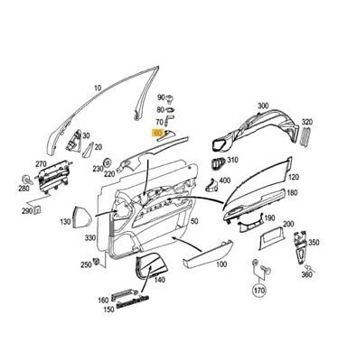 NEW GENUINE MERCEDES BENZ E CLASS W211 DOOR INNER CHROME HANDLE LEVER LEFT N/S A21176601247F24 - Image 2