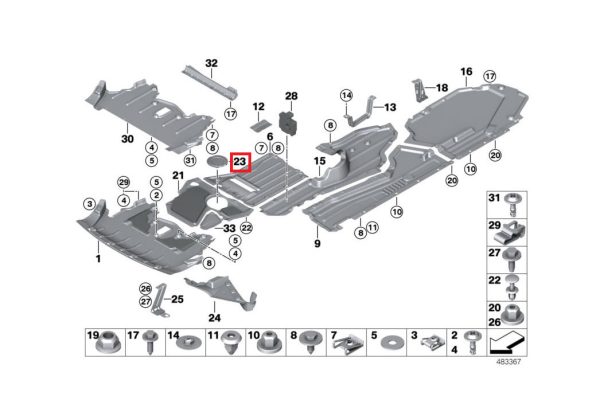 BMW NEW GENUINE X5 X6 SERIES E70 E71 OIL SUMP PAN DRAIN PLUG COVER FLAP 51757173468 - Image 2