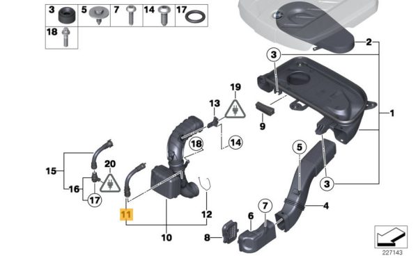 BMW NEW GENUINE 4 5 6 7 X1 X3 X4 X5 SERIES FILTER CARTRIDGE INTAKE SILENCER PIPE 13717810772 - Image 2