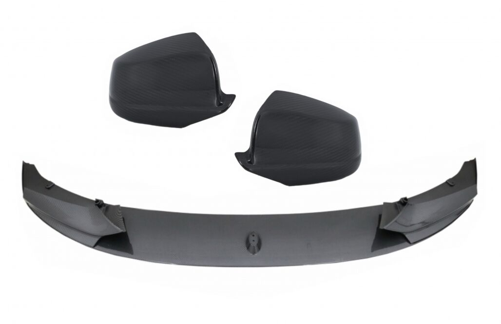 Front Bumper Spoiler Lip Carbon Coating suitable for BMW 5 Series F10 F11 (2011-2013) with Mirror Covers M-Performance Design