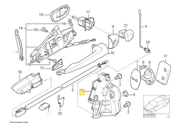 NEW GENUINE BMW 3 SERIES E46 CONVERTIBLE COUPE DOOR LOCK LEFT LHD 51217011249 - Image 2
