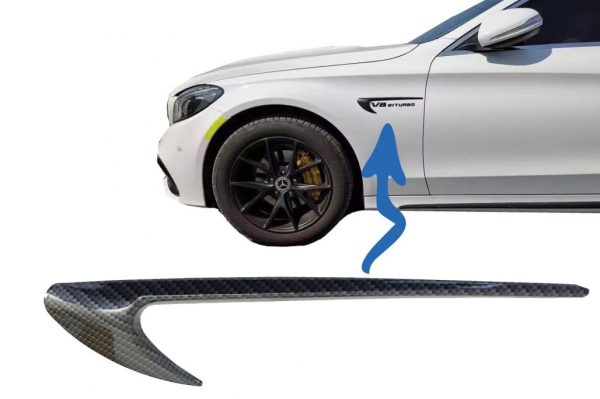 Side Fender Vents Trim Wing suitable for Mercedes C-Class W205 S205 E-Class W213 S213 Carbon Look Edition