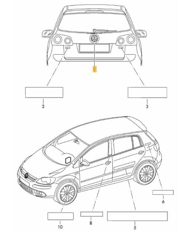 NEW GENUINE VW GOLF PLUS 05-14 REAR TRUNK CENTER LOGO BADGE EMBLEM 5M0853630DULM - Image 2