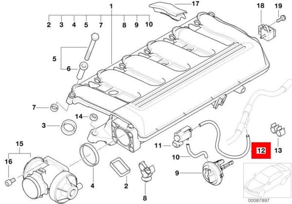 NEW GENUINE BMW 1 3 5 7 X3 X5 Z3 MINI R52 F60 RED VACUUM HOSE PIPE 3.5x2.0x100mm 11657796857 - Image 2