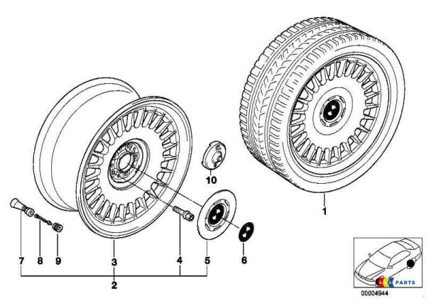 NEW GENUINE BMW 7 SERIES E38 ALLOY WHEEL HUB CENTER CAP STYLE 15 36131182205 - Image 2