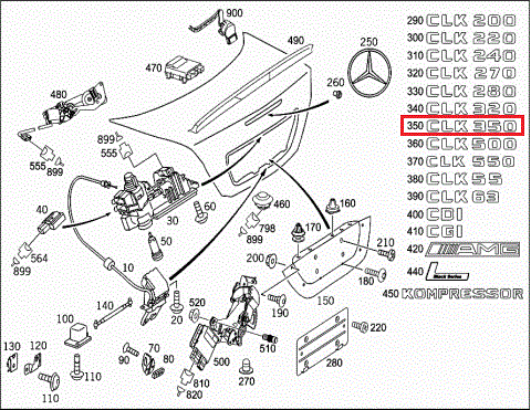 NEW GENUINE MERCEDES BENZ CLK CLASS C209 CLK 350 REAR BADGE BOOT EMBLEM A2098170715 - Image 3