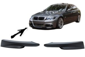 Front Bumper Splitters Spoiler suitable for BMW 3 Series E90 E91 LCI (09.2008-2011) M-Tech Look