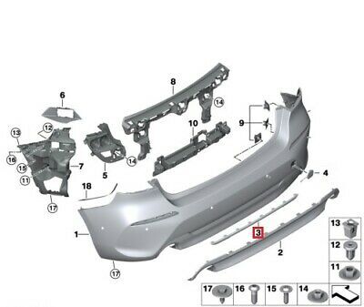 NEW GENUINE BMW 1 SERIES F40 LUXURY REAR BUMPER MOLDING TRIM STRIP 51127461395 - Image 2