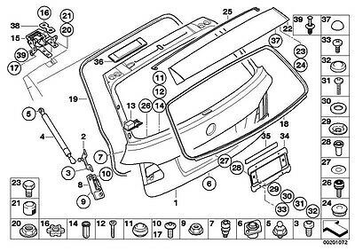 BMW GENUINE E61 5 SERIES REAR TRUNK GAS PRESSURED STRUT HOLDER LIFTER 51247178273 - Image 2