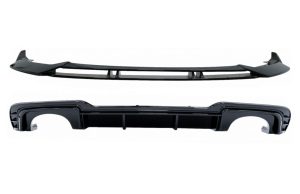 Rear Bumper Valance Diffuser suitable for Audi A3 8V Facelift (2017-2019) with Front Bumper Add-On Spoiler Lip Hatchback Sportback RS3 Design only S-line Bumper Piano Black