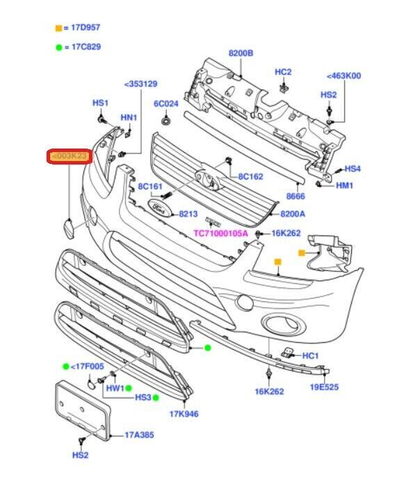NEW GENUINE FORD TRANSIT CONNECT FRONT BUMPER PRIMED TOW HOOK CAP RIGHT O/S - Image 2
