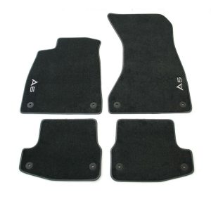 NEW GENUINE AUDI A5 CABRIO 17- FRONT & REAR PREMIUM BLACK TEXTILE FLOOR MATS LHD 8W7061270MNO