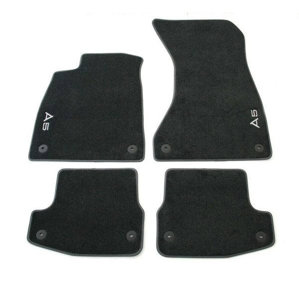 NEW GENUINE AUDI A5 CABRIO 17- FRONT & REAR PREMIUM BLACK TEXTILE FLOOR MATS LHD 8W7061270MNO