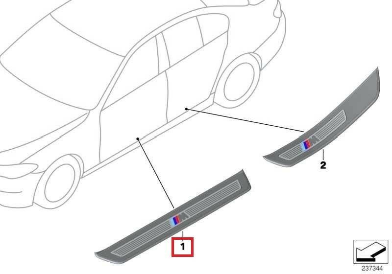BMW NEW GENUINE 5 SERIES F10 F11 M SPORT DOOR ENTRY SILL STRIP RIGHT O/S 51478050054 - Image 2