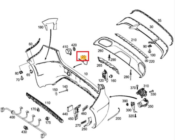 NEW GENUINE MERCEDES BENZ MB B CLASS W246 REAR BUMPER TOWING EYE COVER PRIMED - Image 2