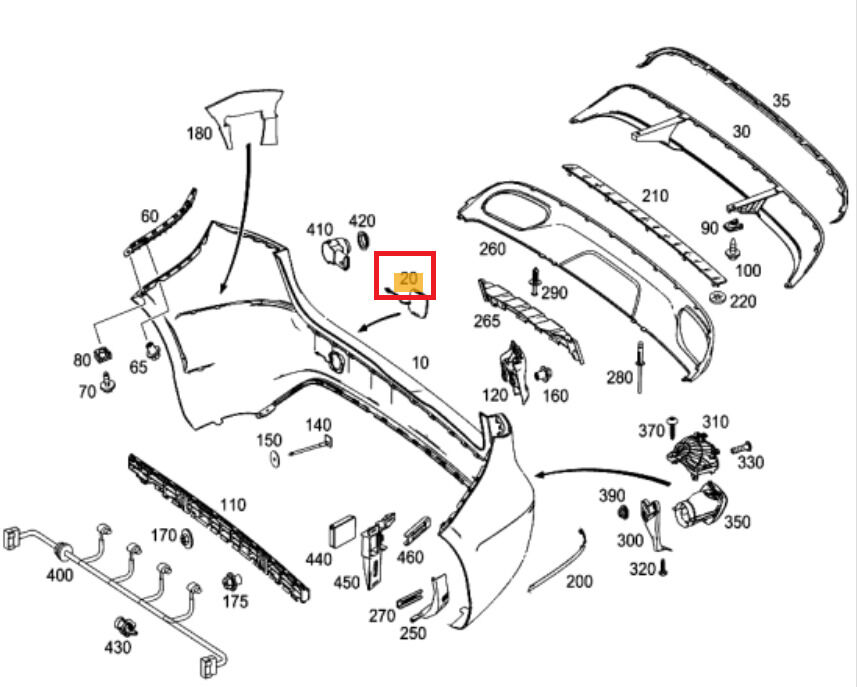NEW GENUINE MERCEDES BENZ MB B CLASS W246 REAR BUMPER TOWING EYE COVER PRIMED - Image 2