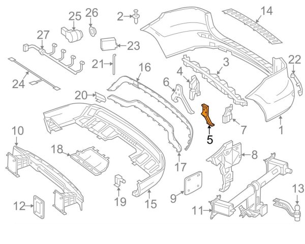 NEW GENUINE MERCEDES BENZ MB ML CLASS W166 REAR BUMPER INNER BRACKET SET L+R - Image 2