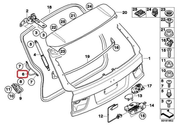 BMW NEW GENUINE X5 SERIES E70 REAR TRUNK WEDGE HATCH PAIR SET RIGHT LEFT - Image 2